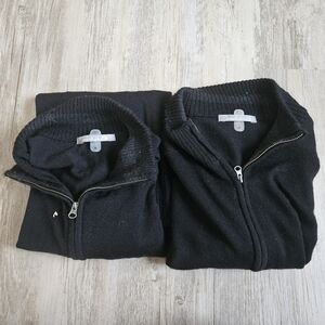 Smartwool Men's Black Wool 1/4 Zip Zip-Up Sweater Medium